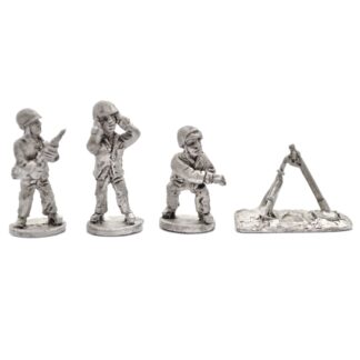 W-AM15 WWII American Marine 81mm M1 Mortar & 3 Crew