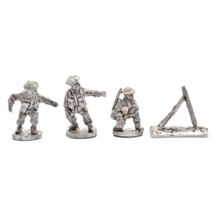 W-B9 20mm WWII British Infantry 3-inch Mortar & 3 Crew