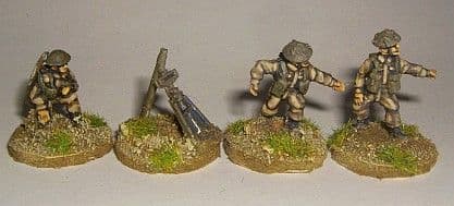 W-B9 20mm WWII British Infantry 3-inch Mortar & 3 Crew Old