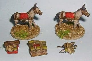 W-BE10 20mm WWII British Chindit Pack Mules Old