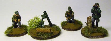 W-G22 20mm WWII German 81mm Mortar & 3 Crew Old