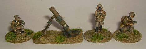 W-G23 20mm WWII German 120mm Mortar & 3 Crew Old