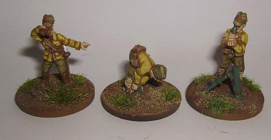 W-JA12 20mm WWII Japanese Type 99 81mm Mortar & 3 Crew Old