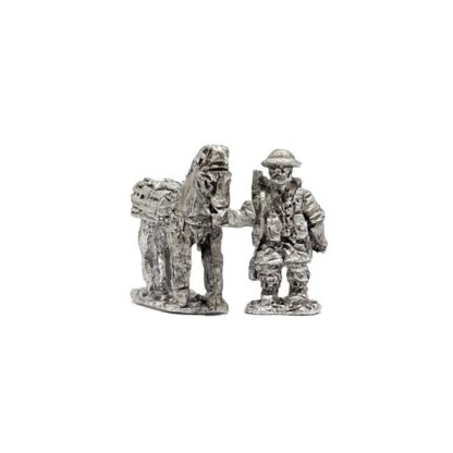 WB23 15mm WWII British Pack Mules & Drivers in Steel Helmet