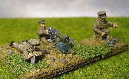 British Vickers Machine Gun & 3 Crew (Cap)