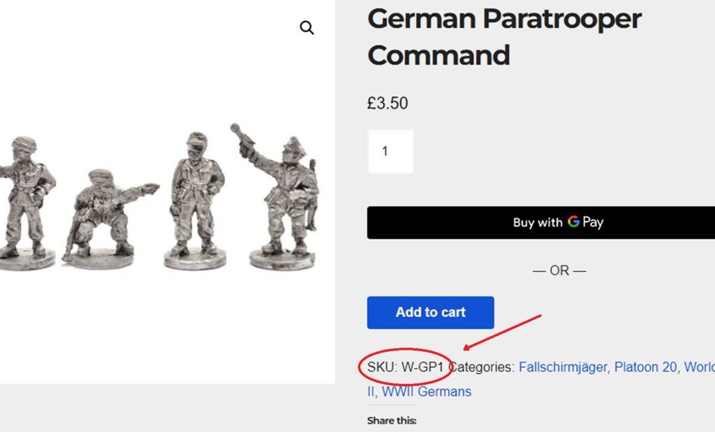 See the picture below the SKU number is highlighted in red.