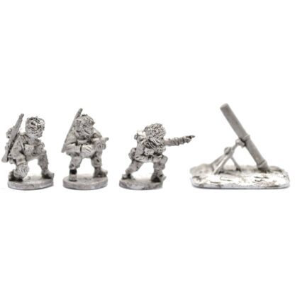 W-BP10 20mm WWII British Paras with 4.2-inch Mortar & Crew in Steel Helmets