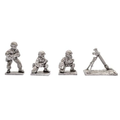 DDG5 20mm WWII American Infantry 60mm M2 Mortar & 3 Crew Washed