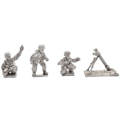 DDF5 20mm WWII German Para 81mm Mortar & 3 Crew Washed