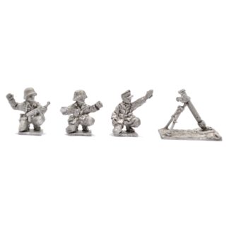 DDW6 20mm WWII German 81mm Mortar & 3 Crew Washed
