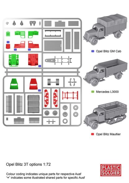 WW2V20020 1/72nd German Opel Blitz Medium Trucks Options