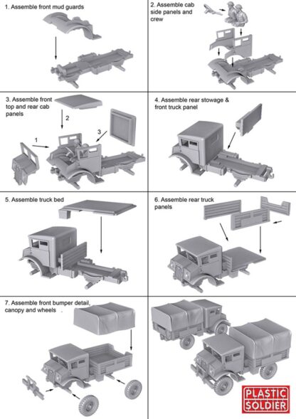 WW2V20024 1/72nd British and Commonwealth CMP 15cwt Truck Assembly Sheet