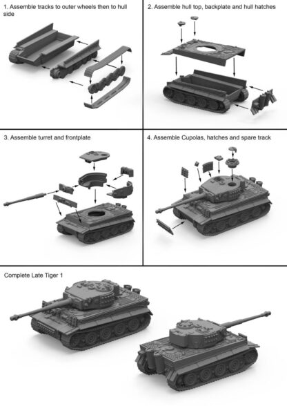 WW2V20032 1/72nd German Tiger I Tank Assembly Sheet