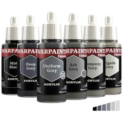 Army Painter Warpaints Fanatic WP3217P Black & Greys 6 x 18ml