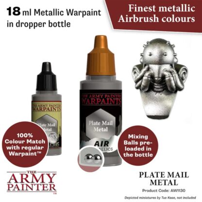 Warpaints Air AW1130 Plate Mail Metal 18ml - Image 2