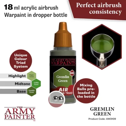 Warpaints Air AW3109 Gremlin Green 18ml - Image 2