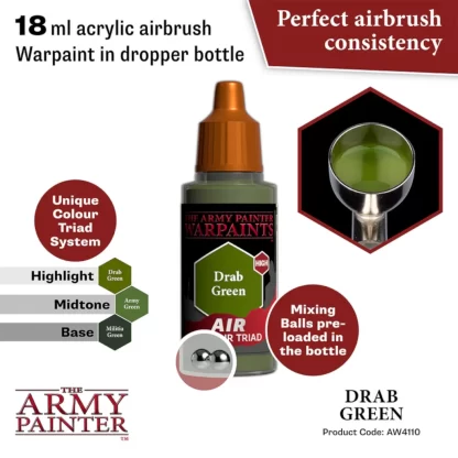 Warpaints Air AW4110 Drab Green 18ml - Image 2